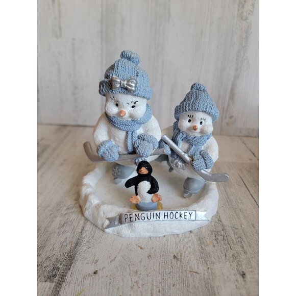 Encore Snowman Buddies penguin hockey collectible Xmas home decor figure - Picture 1 of 8